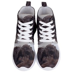 Laying In Dog Bed Women s Lightweight High Top Sneakers by pauchesstore