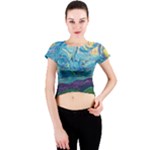 A Very Very Starry Night Crew Neck Crop Top