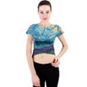 A Very Very Starry Night Crew Neck Crop Top View1