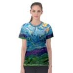 A Very Very Starry Night Women s Sport Mesh Tee