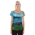 A Very Very Starry Night Cap Sleeve Top View1