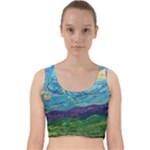 A Very Very Starry Night Velvet Racer Back Crop Top