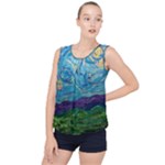 A Very Very Starry Night Bubble Hem Chiffon Tank Top