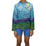 A Very Very Starry Night Kids  Long Sleeve Swimwear