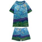 A Very Very Starry Night Kids  Swim Tee and Shorts Set