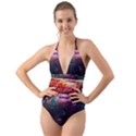 Spring Ring Halter Cut-Out One Piece Swimsuit View1