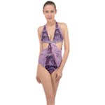 Ooh Lala Purple Rain Halter Front Plunge Swimsuit