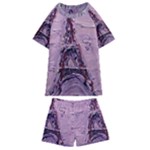 Ooh Lala Purple Rain Kids  Swim Tee and Shorts Set