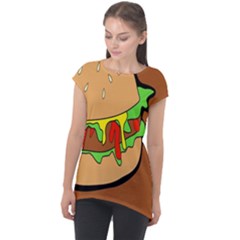 Burger Double Cap Sleeve High Low Top by Sudhe