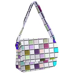 Color Tiles Abstract Mosaic Background Courier Bag by Sudhe