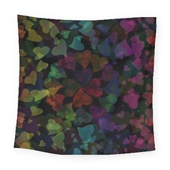 Falling Hearts  Square Tapestry (large) by LoolyElzayat