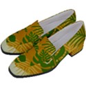 Leaf Leaves Nature Green Autumn Women s Chunky Heel Loafers View2