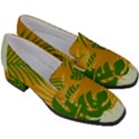 Leaf Leaves Nature Green Autumn Women s Chunky Heel Loafers View3