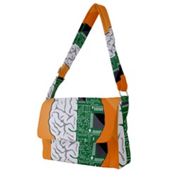 Technology Brain Digital Creative Full Print Messenger Bag by Sudhe