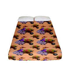 Flowers Girl Barrow Wheel Barrow Fitted Sheet (full/ Double Size) by Pakrebo