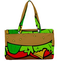 Hamburger Cheeseburger Fast Food Canvas Work Bag by Sudhe