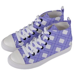 Textile Cross Seamless Pattern Women s Mid-top Canvas Sneakers by Pakrebo