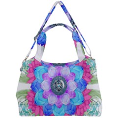 Lotus Flower Bird Metatron S Cube Double Compartment Shoulder Bag