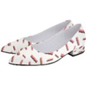 Funny Bacon Slices Pattern infidel red meat Women s Low Heels View2