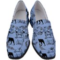 Dog Pattern Blue Women s Chunky Heel Loafers View1