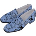 Dog Pattern Blue Women s Chunky Heel Loafers View2