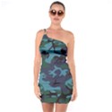 Camouflage Blue One Soulder Bodycon Dress View1