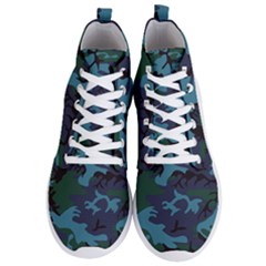 Camouflage Blue Men s Lightweight High Top Sneakers by snowwhitegirl