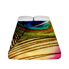 Peacock Feather Colorful Peacock Fitted Sheet (full/ Double Size) by Pakrebo