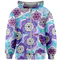 Hexagonal Flowers Kids  Zipper Hoodie Without Drawstring