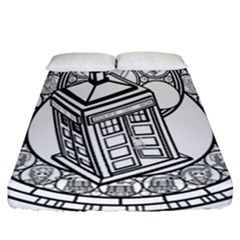 Bad Wolf Tardis Art Drawing Doctor Who Fitted Sheet (california King Size) by Sudhe