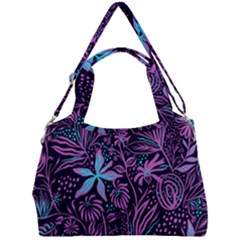 Stamping Pattern Leaves Drawing Double Compartment Shoulder Bag