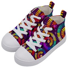 Abstract Background Spiral Colorful Kids  Mid-top Canvas Sneakers