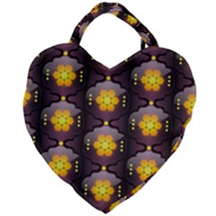 Pattern Background Yellow Bright Giant Heart Shaped Tote by HermanTelo