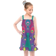 Peacock Bird Animal Feathers Kids  Overall Dress by HermanTelo