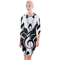 Butterfly Music Animal Audio Bass Quarter Sleeve Hood Bodycon Dress by HermanTelo