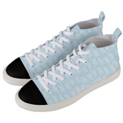 Footprints Pattern Paper Scrapbooking Blue Men s Mid-top Canvas Sneakers