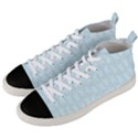 Footprints Pattern Paper Scrapbooking Blue Men s Mid-Top Canvas Sneakers View2