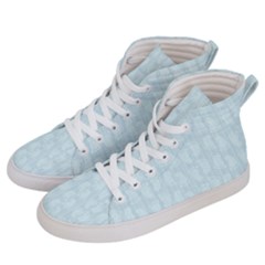 Footprints Pattern Paper Scrapbooking Blue Men s Hi-top Skate Sneakers