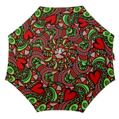 Seamless Heart Love Valentine Straight Umbrellas by HermanTelo