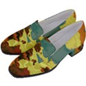 Map Geography World Yellow Women s Chunky Heel Loafers View2