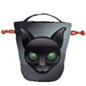 Green Eyes Kitty Cat Drawstring Bucket Bag View1