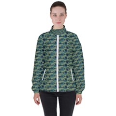 Most Overwhelming Key - Green - Women s High Neck Windbreaker by WensdaiAmbrose