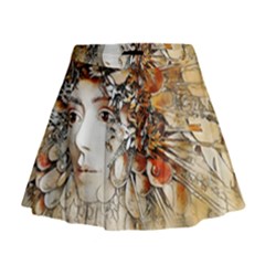 Collage Art The Statue Of Shell Mini Flare Skirt