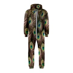 Bird Peacock Tail Feathers Hooded Jumpsuit (kids) by Pakrebo