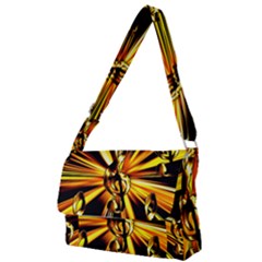 Clef Golden Music Full Print Messenger Bag