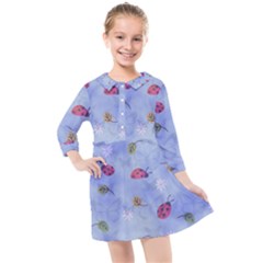 Ladybug Blue Nature Kids  Quarter Sleeve Shirt Dress