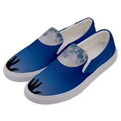 Moon Sky Blue Hand Arm Night Men s Canvas Slip Ons