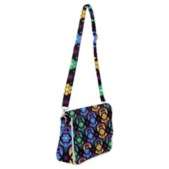 Pattern Background Bright Blue Shoulder Bag With Back Zipper