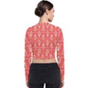 Seamless Pattern Background Red Long Sleeve Zip Up Bomber Jacket View2