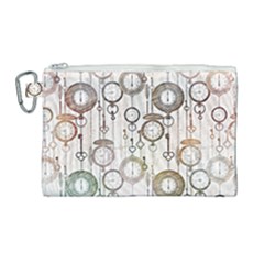 Background Watches Key Time Retro Canvas Cosmetic Bag (large)